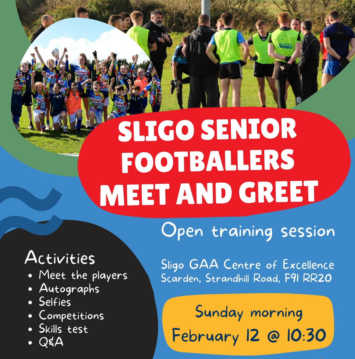 Sligo senior footballers Meet and Greet for supporter on Sunday